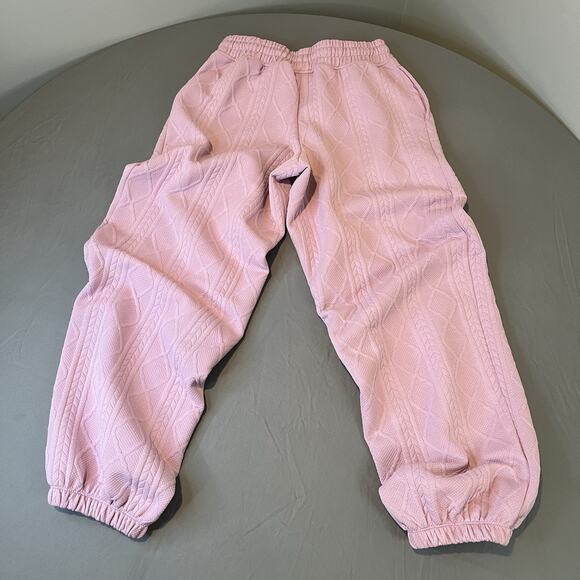 Grayson Threads Jogger Sweat Pant Small Pink Textured Diamond Lounge Womens - Picture 2 of 10